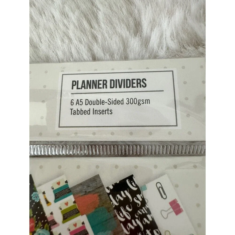Carpe Diem Double-Sided Personal Planner Inserts For A-5 Tabbed Set/ 6 New Boho